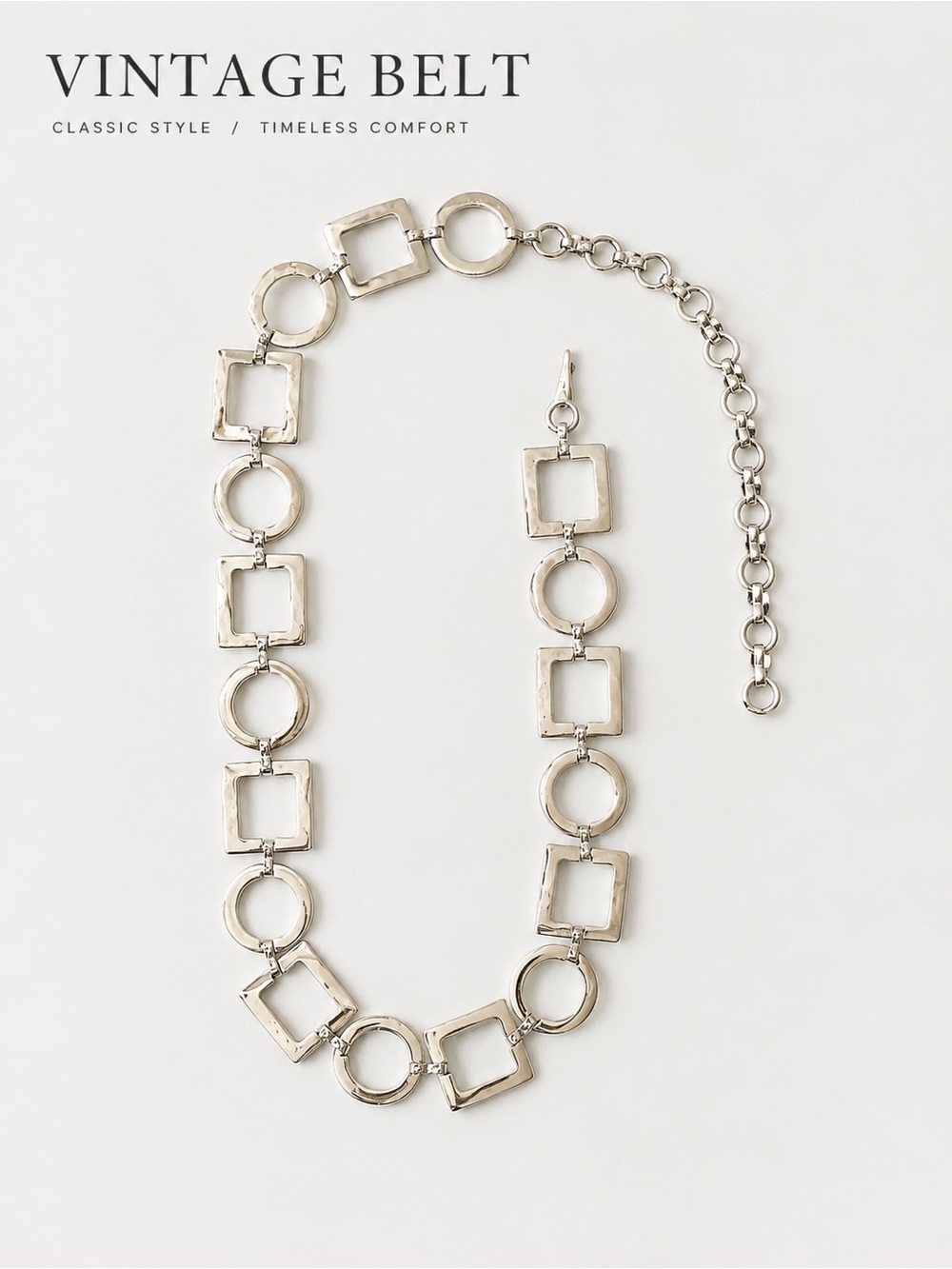 Silver Geometric Shaped Belt - Women Accessories